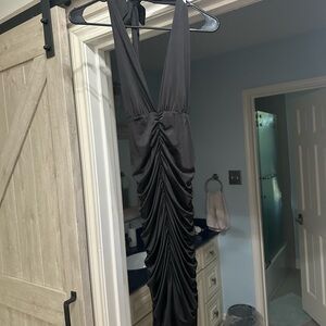 Elegant Black Ruched Dress